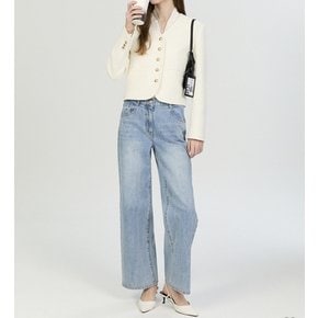 백밴딩   와이드 데님 팬츠