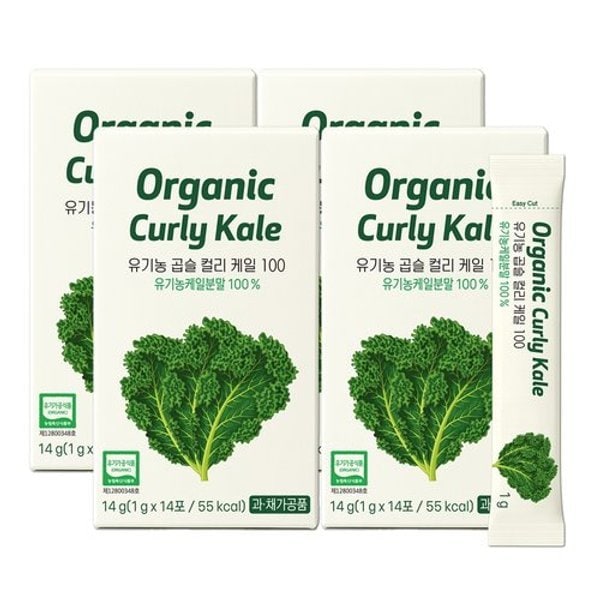 [이롭] 유기농 곱슬 컬리 케일 100 14포 X 4박스