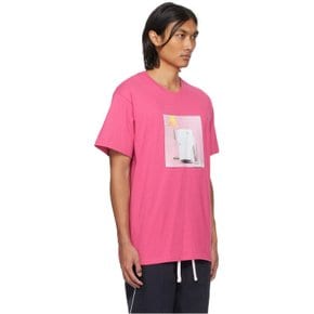 노아 핑크 더 큐어 프린트 티셔츠 T203FW23 PINK