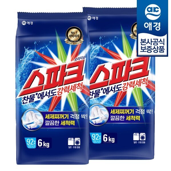 스파크 세탁세제 리필 6kg x2개