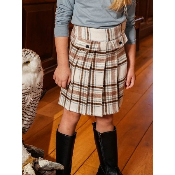 오프화이트 체크 스커트 [O56902]