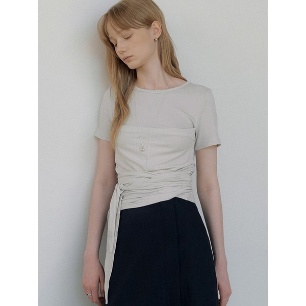 tube top overlap T-shirt (oat gray) orc 6020