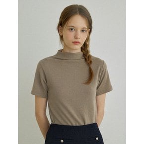 Essential wool Half neck T-shirt (Mocha)