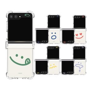 갤럭시 Z플립 6 5 4 제트플립 핸드폰 케이스 정품 TRY 빅 와글와글 힌지보호 투명범퍼케이스