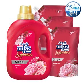 섬유유연제 시그니처 플라워페스티벌 4L 용기+1.6L 리필 x 3개