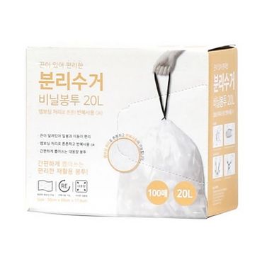 제이큐 OPM 우림 끈이 있어 편리한 분리수거 비닐봉투 20L 100