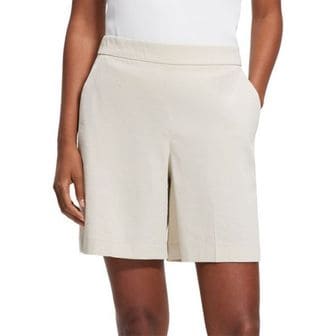 띠어리 4360909 Theory Linen Blend High Rise Shorts - SAND 72901231