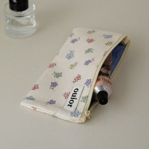 ouior flat pencil case - joy ivory (topside zipper)