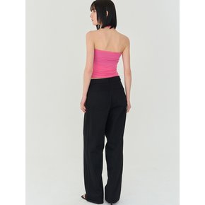 COTTON STRIPE WIDE PANTS (BLACK)