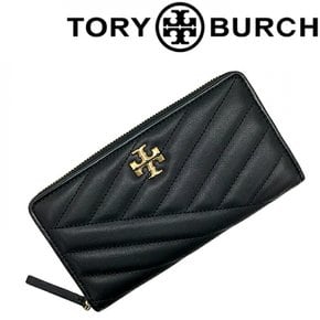 TORY BURCH 긴 지갑 트리 자작나무 여성 지퍼 어라운드 동전 지갑 있음 블랙 90348-001 브랜드