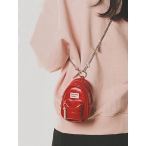 mama leather miniature chain cross bag _ Red