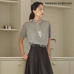[미니멈 에브리데이]데일리 라운드넥 스카프 포인트 반팔 니트 (EB2KT011D)