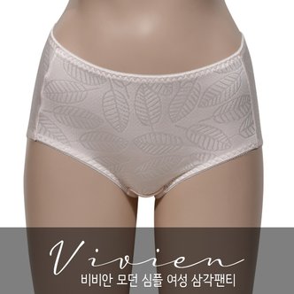 비비안 판도라 [비비안]모던 심플 나뭇잎패턴 여성 맥시삼각팬티