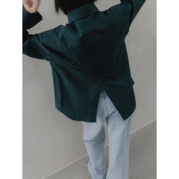 백버튼 보이오버핏 셔츠(틸그린)