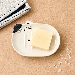 린넨 우리집뚱냥이 까만냥 비누받침