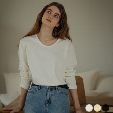 틸아이다이 U-neck long sleeve t-shirt[3color]