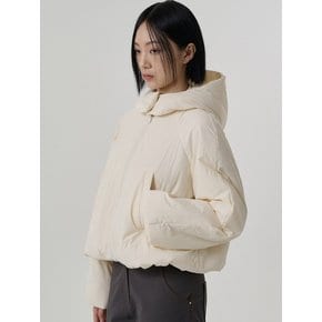 DETACHABLE HOOD PADDED JACKET (IVORY)