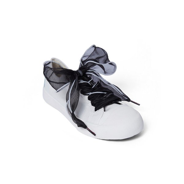 RIBBON SHOELACE_BLACK WHITE