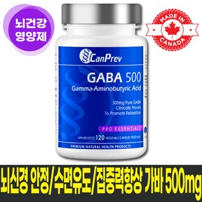 가바 500mg 뇌신경 안정 수면 유도 식물성 캡슐 120정 (40일분)