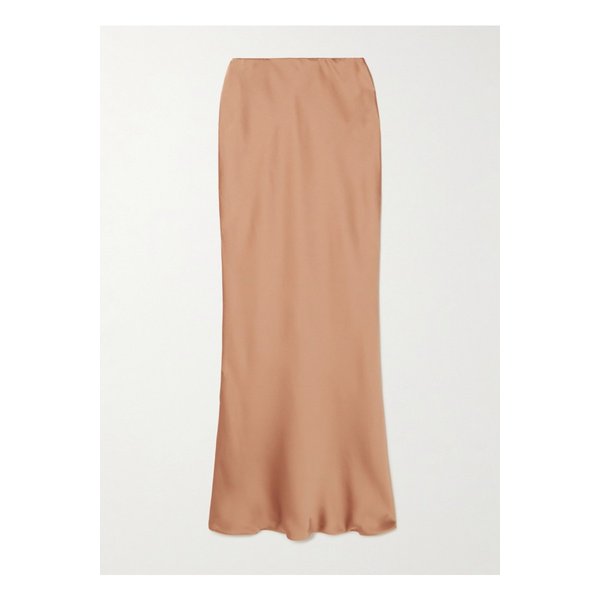 노마카말리 오비에 새틴 맥시 스커트 탠 브라운 1647597359122556