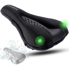 영국 락브로스 자전거안장 ROCKBROS 무선 충전식 Gel Bike Seat Cover with Rear Lights Waterpr