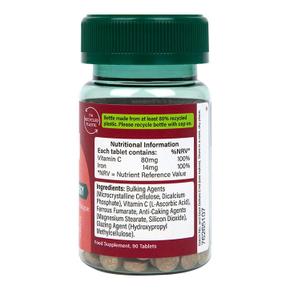 영국직구 Holland & Barrett 홀랜드앤바렛 아이언 철분 14mg 비타민C 60mg 90정 2팩