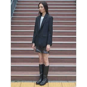 Leather Long Boots  Black (KE58K2M025)