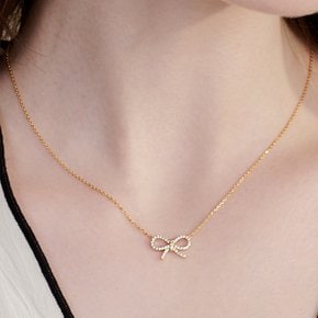 [케플러 김다연 착용][sv925] plain cubic ribbon necklace