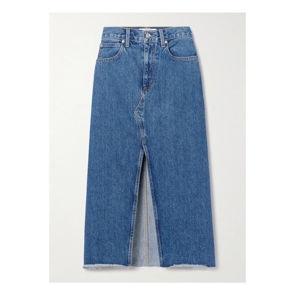 실버레이크 프레이드 데님 미디 스커트 1647597332159780