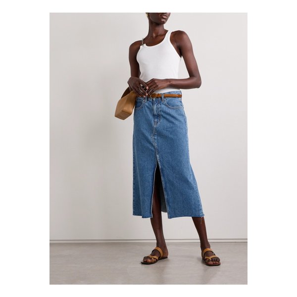 실버레이크 프레이드 데님 미디 스커트 1647597332159780