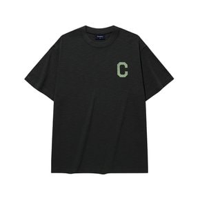 슬럽 크랙 C 로고 슬럽 티셔츠 차콜 CO2502ST32CH