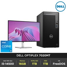 옵티플렉스 7020MT+U3223QE 모니터 패키지 i5-14500 16GB 1TB 1TB FD 14세대 데스크탑