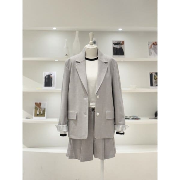 [여주점] 여성 소매배색 싱글 셋업 자켓 (L261MSF010)