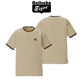 오니츠카타이거 남녀 공용 그래픽 링거 반팔 티셔츠 베이지 브라운 2183B199.250