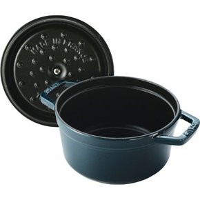 staub 16cm IH 스토우브 [피코 코콧 라운드 라메라 황동 손잡이 사양] 작은 양손 주물 법랑 냄비