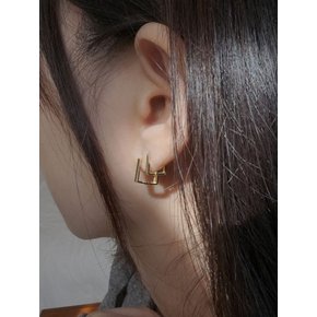 14k square one touch earrings (2size)