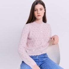 [시즌오프 30%]메탈사 펄 시스루 짜임 가디건 BE25M5FRGDB71