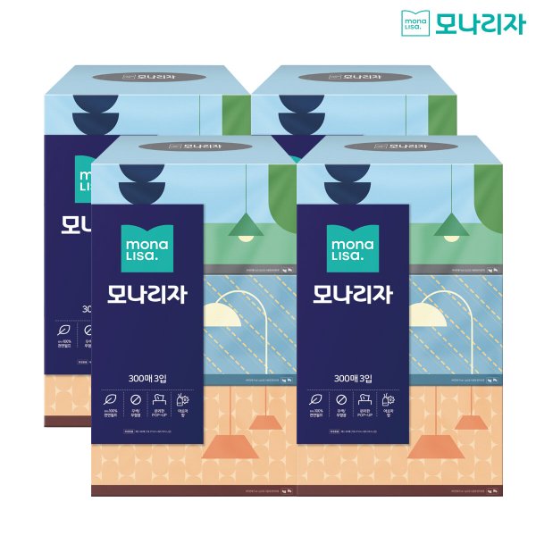 미용티슈 300매*3입 x 4팩