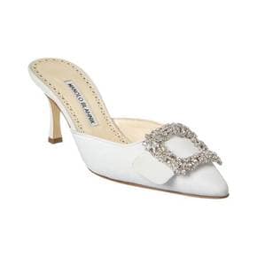 4680242 Manolo Blahnik Maysale Jewel 70 Crepe De Chine Mule