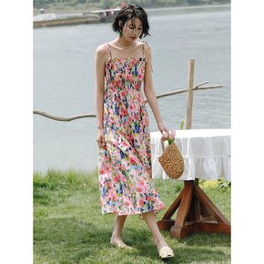 LS_Colorful pattern printed long dress