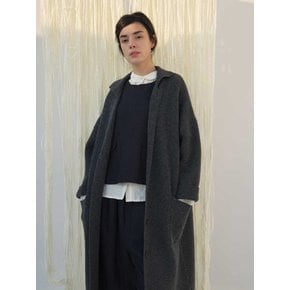 Collar Pocket Long Knit Jacket