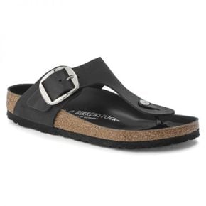 우먼 Birkenstock 지제 빅 버클 천연가죽 오일드 - 블랙 검정 1023334