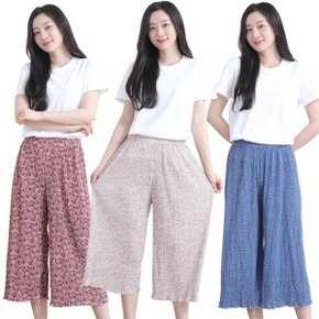 몸빼 플리츠 아이스 팬츠 꽃무늬 여름 주름 밴딩 빅사이즈 할머니...