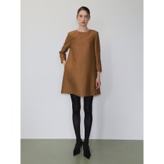 Mikado wool silk mini dress BROWN