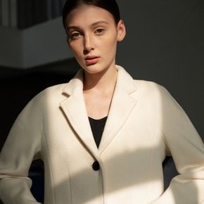 Hourglass Single Breasted Coat Ivory