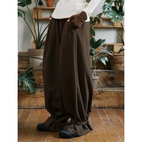 unisex strap balloon pants brown