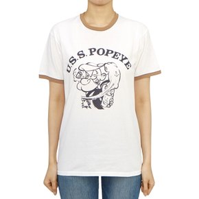 여성 반팔티셔츠 T POPEYE LIGHT WASHED WHITE NAVY W