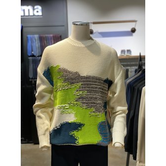 레노마 [시흥점] S/S 그린 그림 짜임 오버핏 니트(RPAMKT13A)