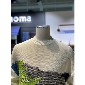 [시흥점] S/S 그린 그림 짜임 오버핏 니트(RPAMKT13A)