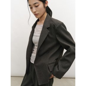 MINIMAL TAILORED JACKET [MELANGE GREY]